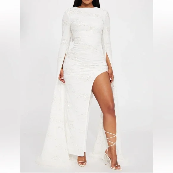 slim fit dress slacks LAYLA FRINGE-SLEEVE SEQUIN MINI DRESS – Sweet Peach Boutique main image 0